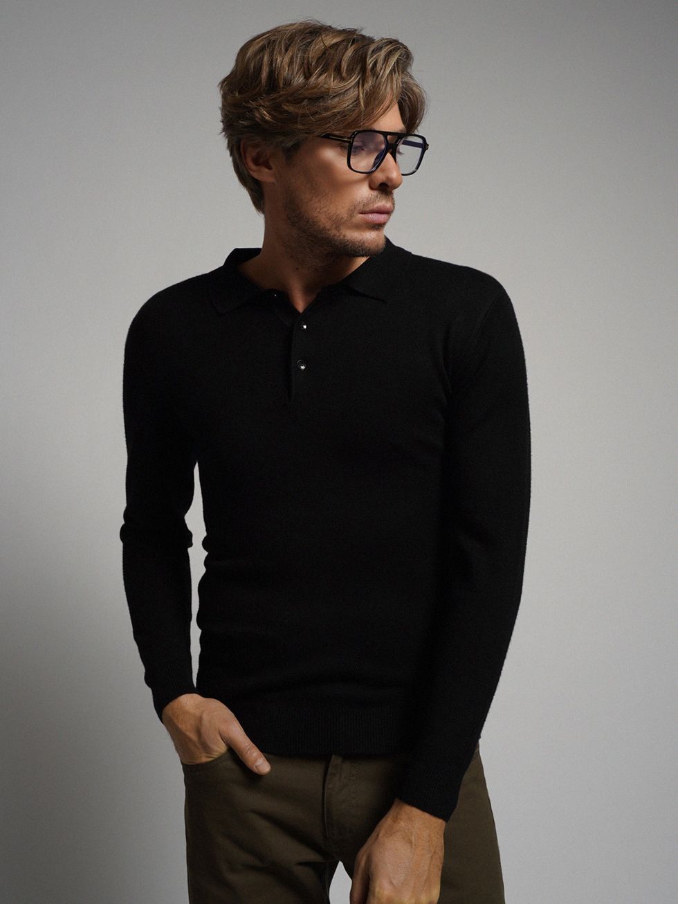 ДЖЕМПЕР МУЖСКОЙ, ЧЕРНЫЙ