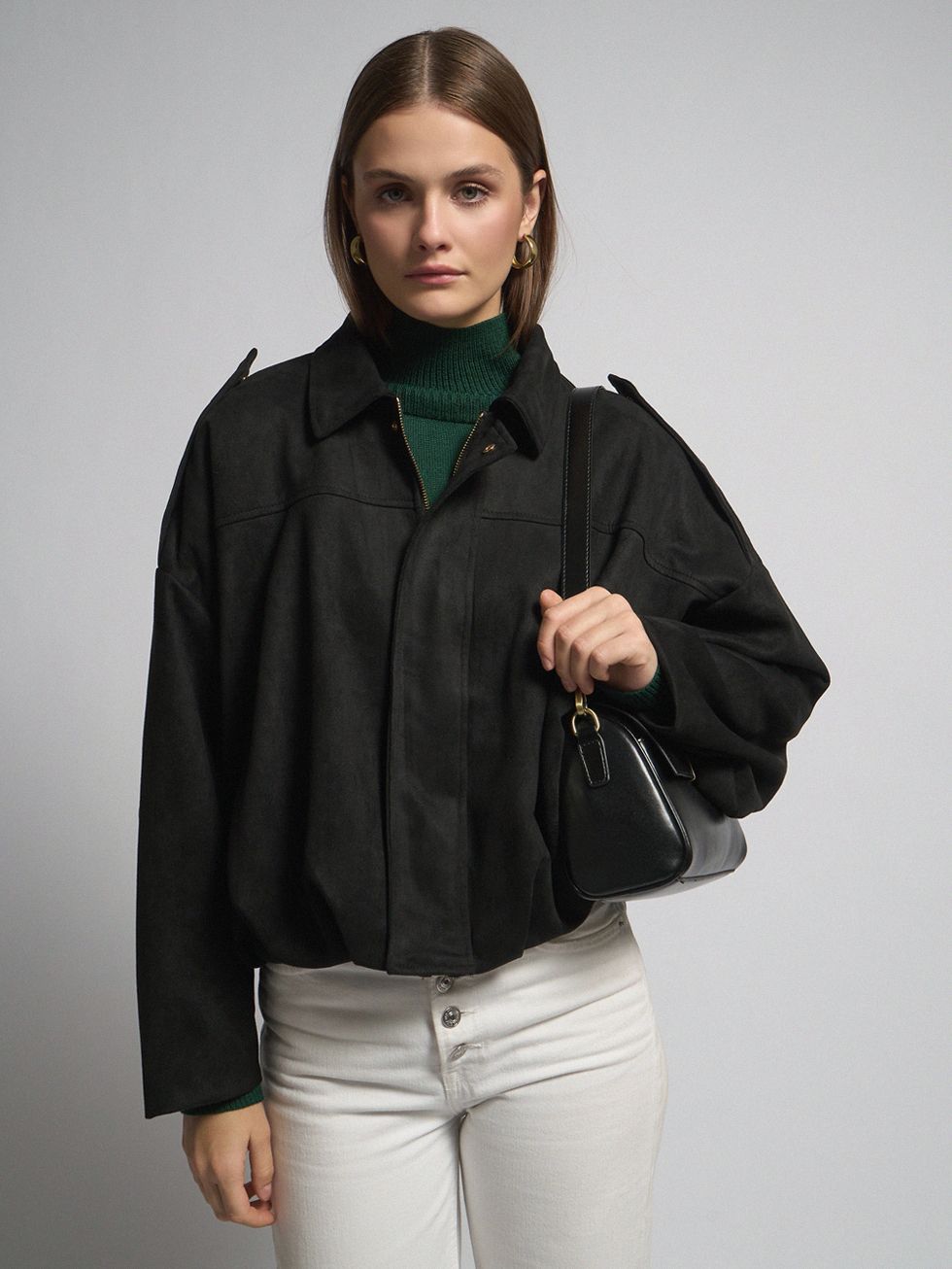 ТЕКСТИЛЬНАЯ КУРТКА ЖЕНСКАЯ, ЧЕРНАЯ