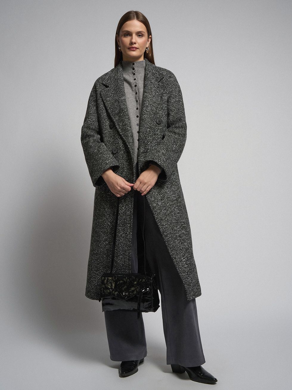ТЕКСТИЛЬНОЕ ПАЛЬТО ЖЕНСКОЕ, ЧЕРНОЕ
