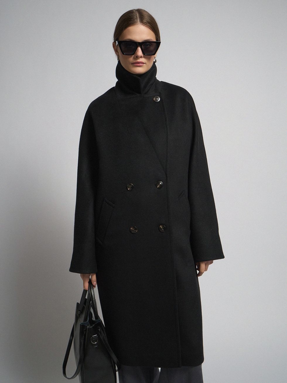 ТЕКСТИЛЬНОЕ ПАЛЬТО ЖЕНСКОЕ, ЧЕРНОЕ