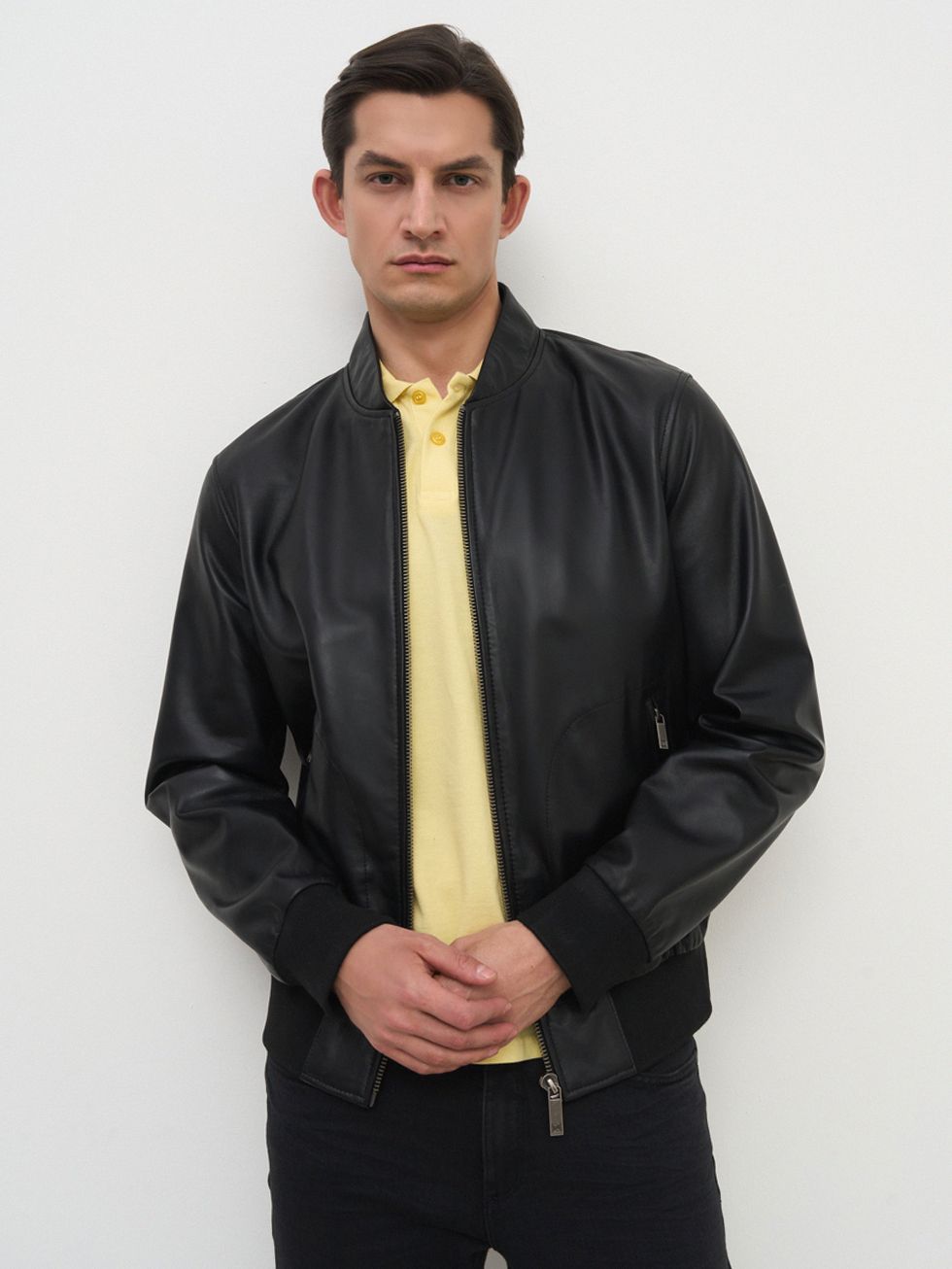 КОЖАНАЯ КУРТКА МУЖСКАЯ, ЧЕРНАЯ