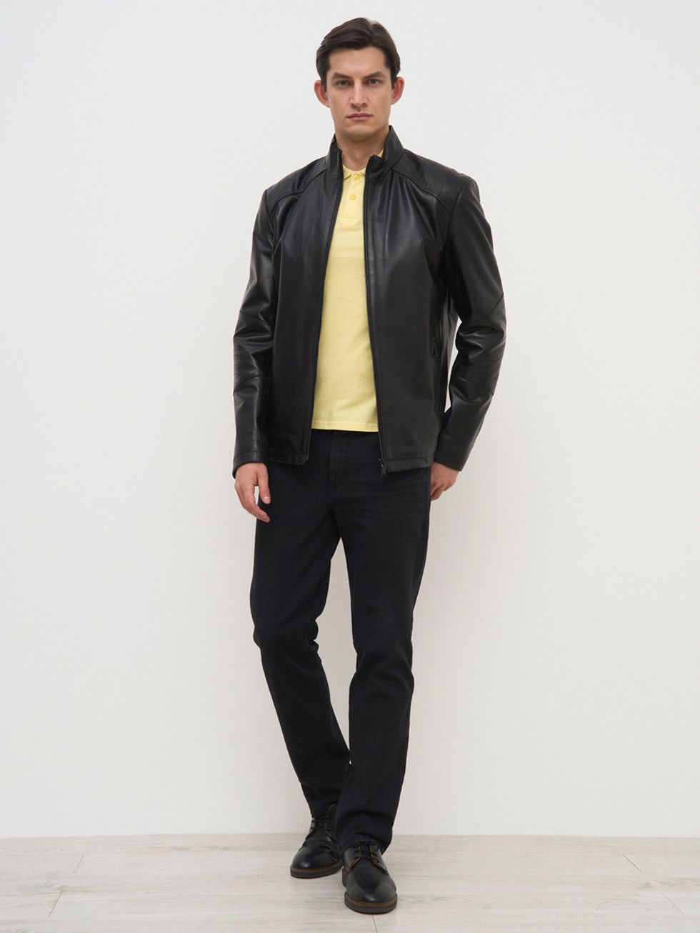 КОЖАНАЯ КУРТКА МУЖСКАЯ, ЧЕРНАЯ