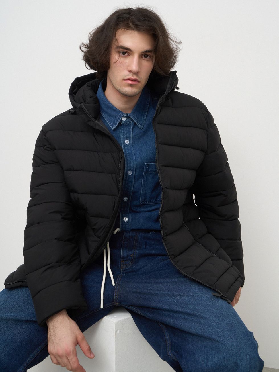 ПУХОВИК МУЖСКОЙ, ЧЕРНЫЙ
