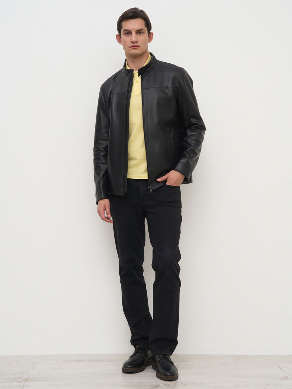 КОЖАНАЯ КУРТКА МУЖСКАЯ, ЧЕРНАЯ