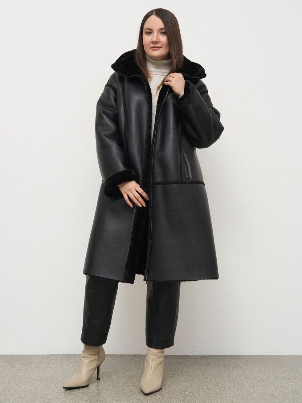 ДУБЛЕНКА ЖЕНСКАЯ, ЧЕРНАЯ