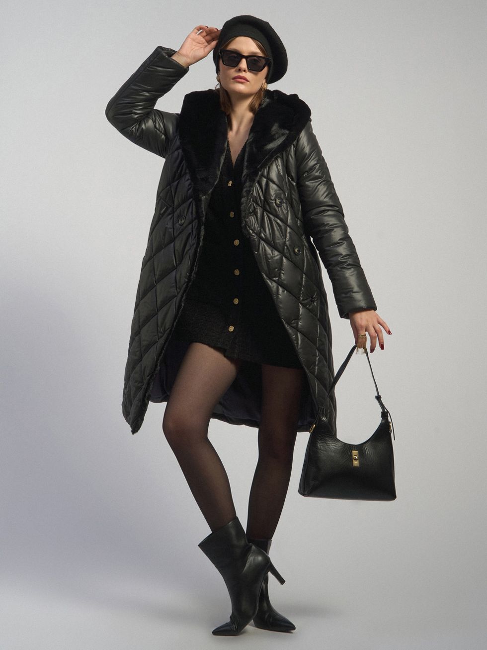 ПУХОВИК ЖЕНСКИЙ, ЧЕРНЫЙ