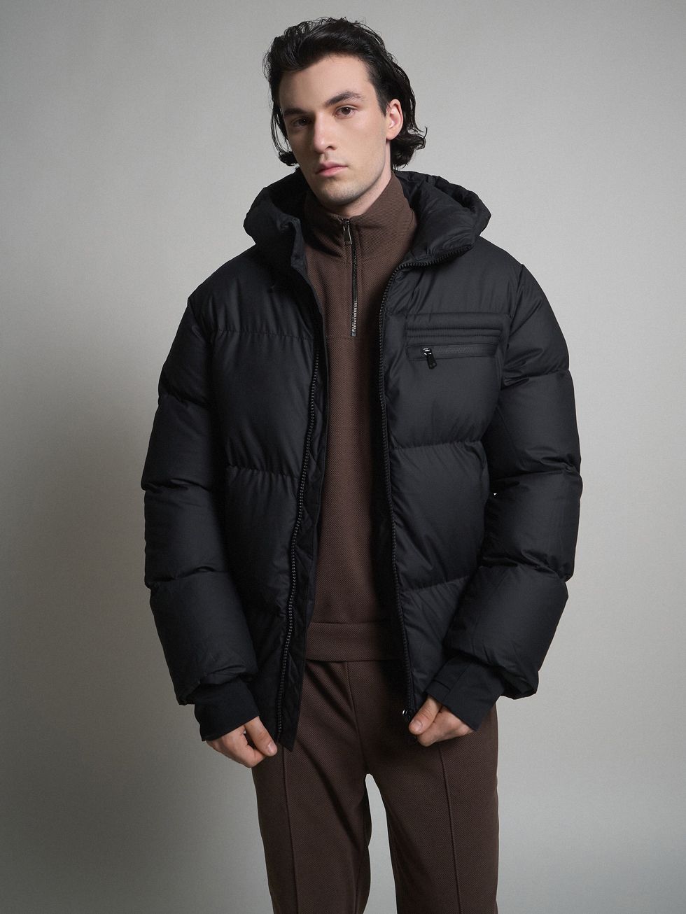 ПУХОВИК МУЖСКОЙ, ЧЕРНЫЙ