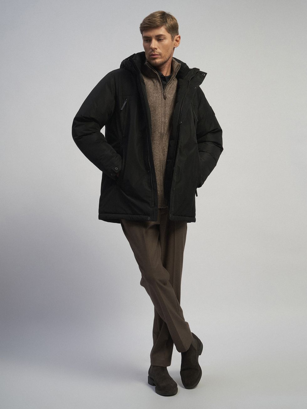 ПАРКА МУЖСКАЯ, ЧЕРНАЯ