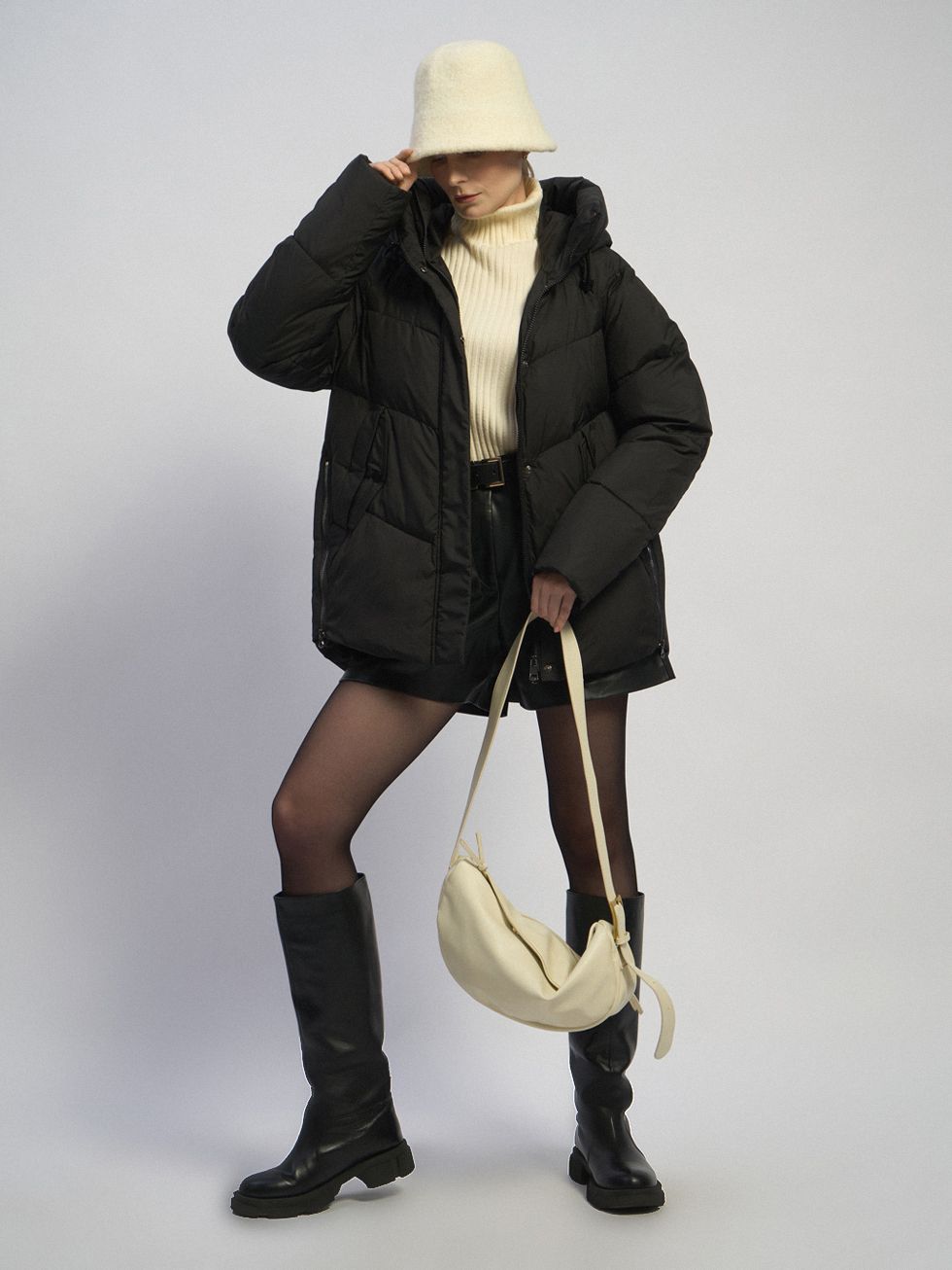 ПУХОВИК ЖЕНСКИЙ, ЧЕРНЫЙ