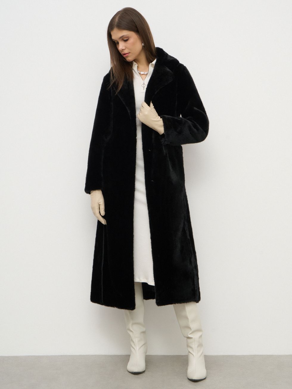 ШУБА ЧЕРНАЯ, ЭКО-МЕХ