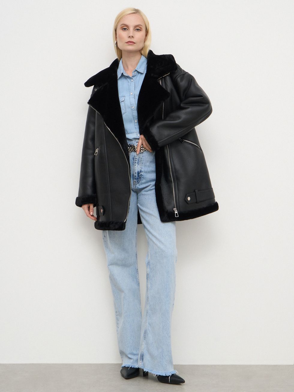 ДУБЛЕНКА ЖЕНСКАЯ, ЧЕРНАЯ