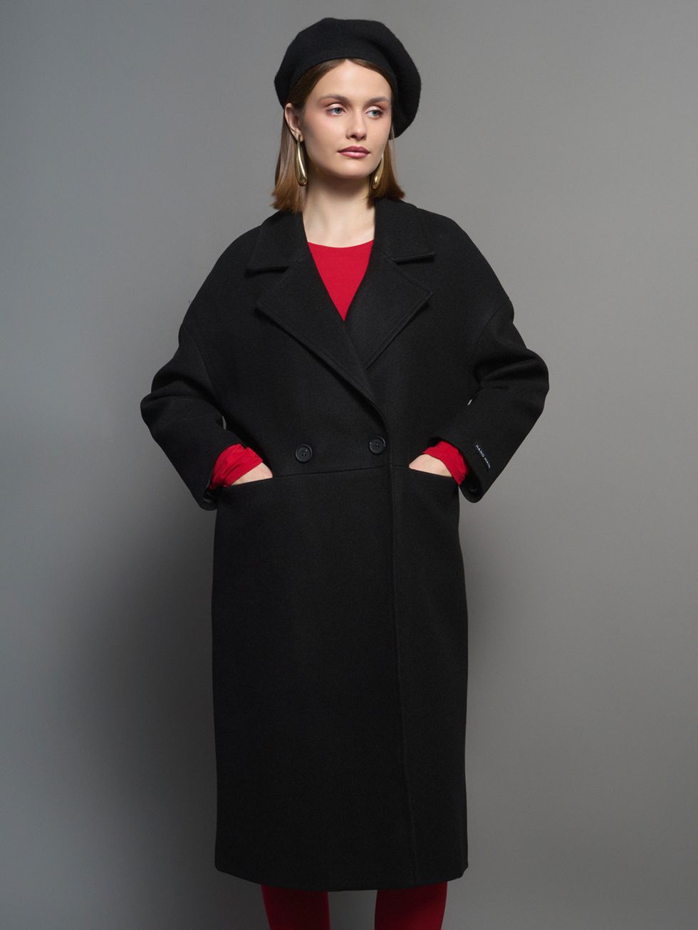 ТЕКСТИЛЬНОЕ ПАЛЬТО ЖЕНСКОЕ, ЧЕРНОЕ