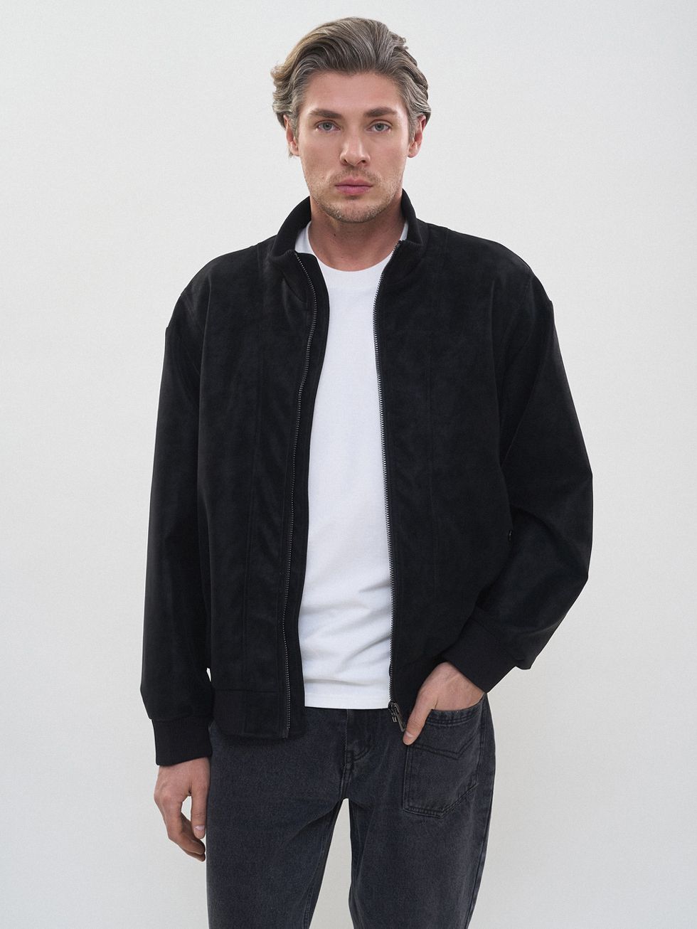 КОЖАНАЯ КУРТКА МУЖСКАЯ, ЧЕРНАЯ