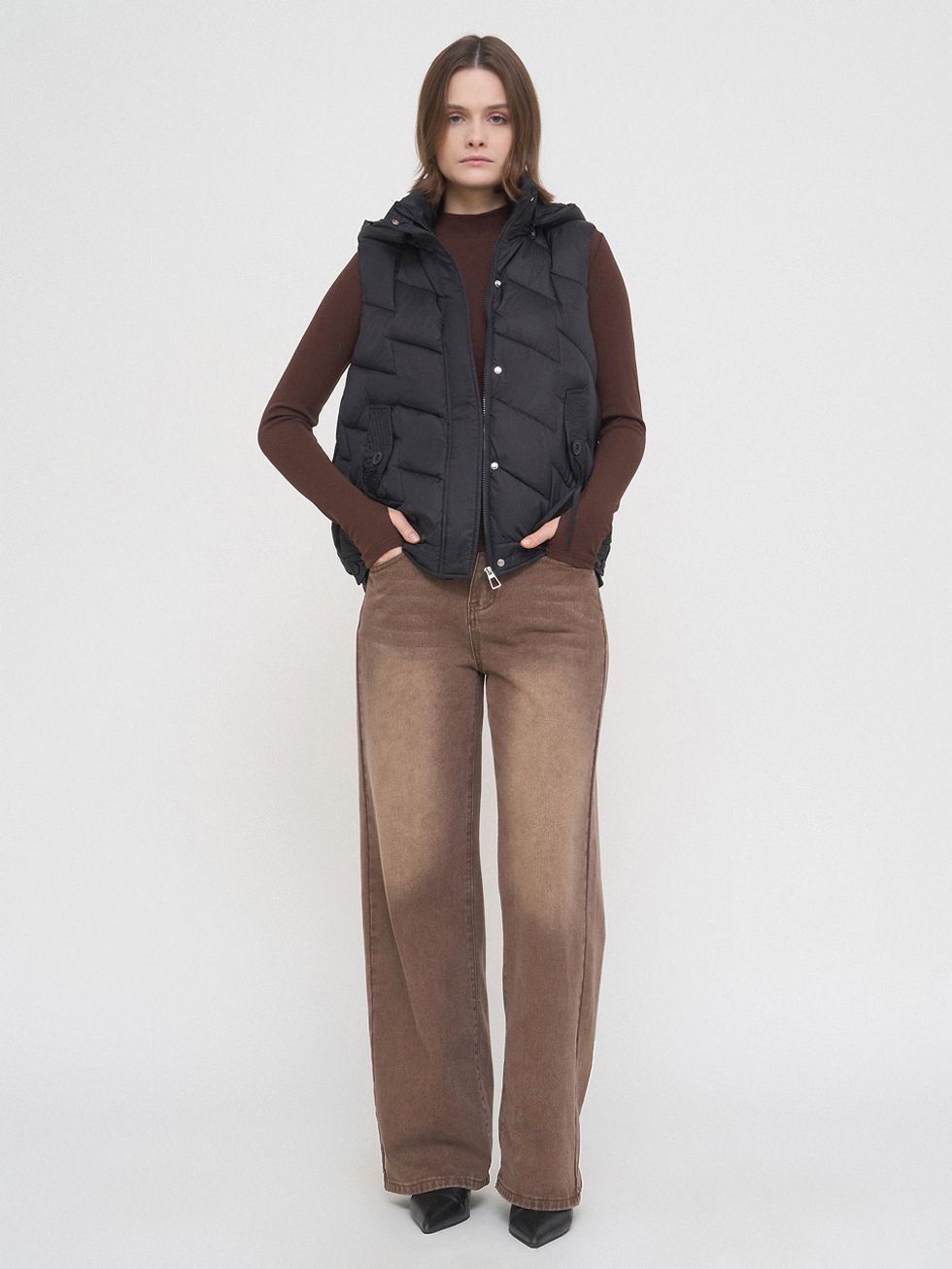 ПУХОВЫЙ ЖИЛЕТ ЖЕНСКИЙ, ЧЕРНЫЙ