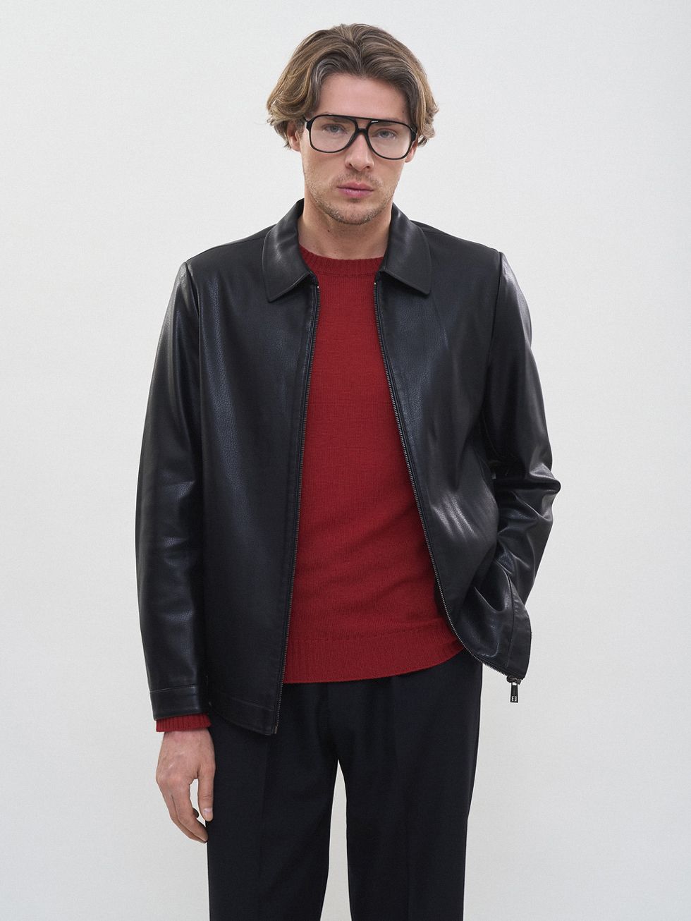 КОЖАНАЯ КУРТКА МУЖСКАЯ, ЧЕРНАЯ