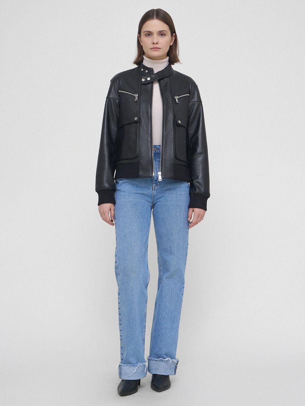 КОЖАНАЯ КУРТКА ЖЕНСКАЯ, ЧЕРНАЯ