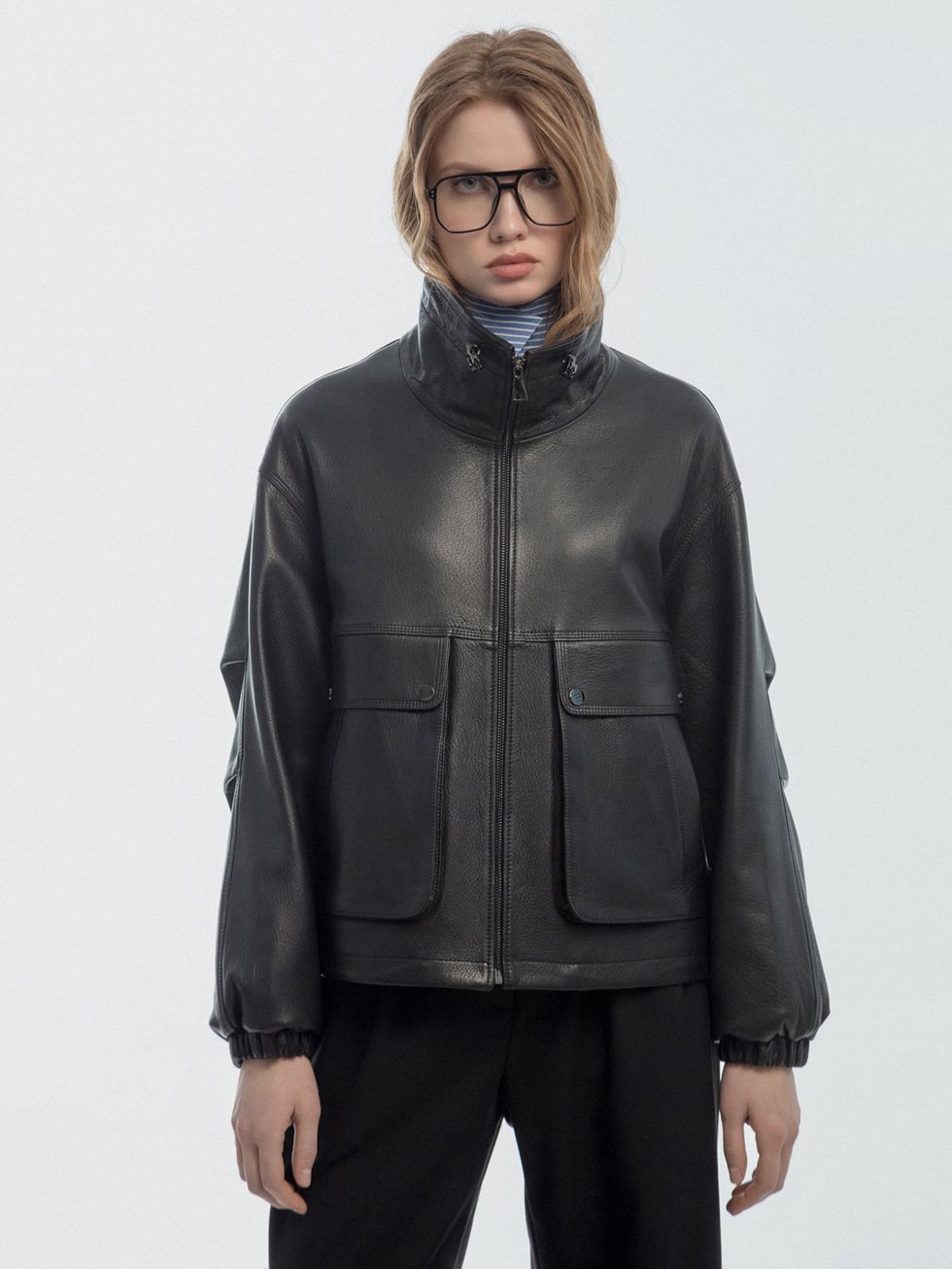 КОЖАНАЯ КУРТКА ЖЕНСКАЯ, ЧЕРНАЯ