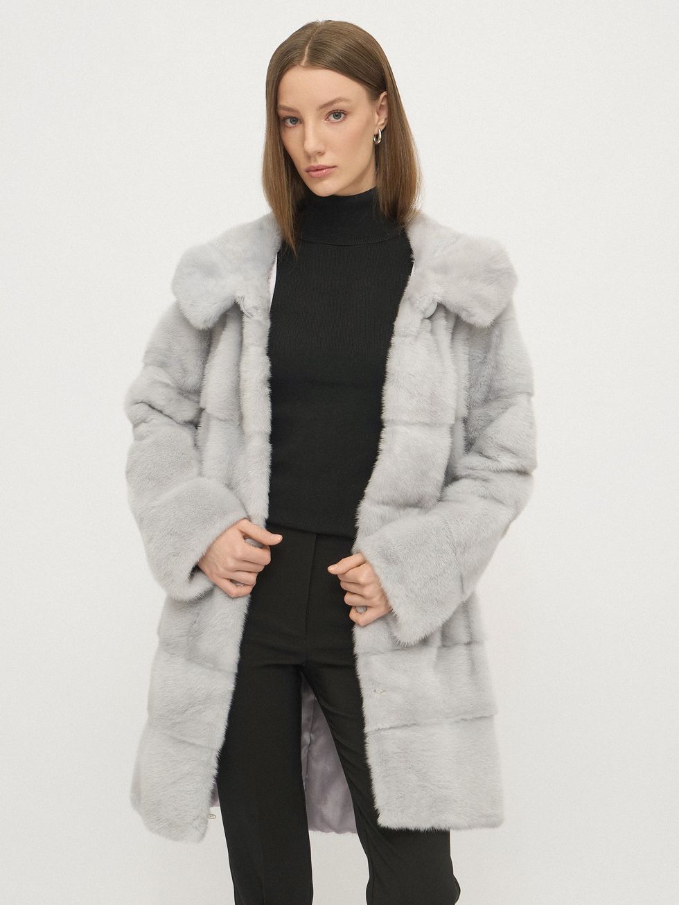 ШУБА ГОЛУБАЯ, МЕХ НОРКА