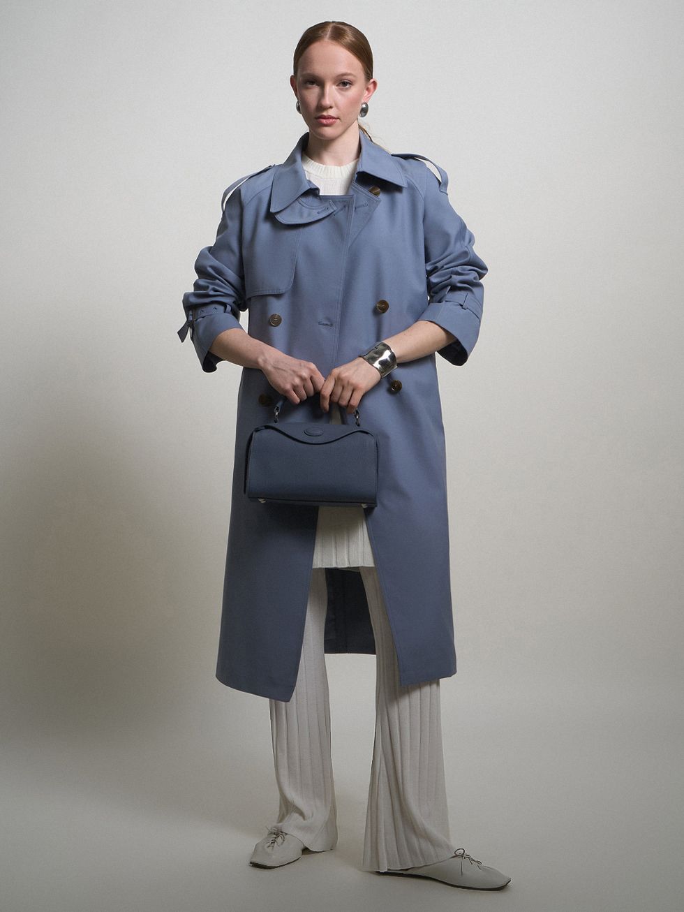 ТРЕНЧ ЖЕНСКИЙ, ГОЛУБОЙ