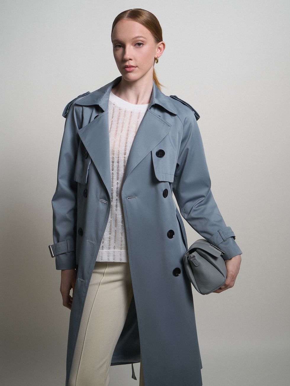 ТРЕНЧ ЖЕНСКИЙ, ГОЛУБОЙ