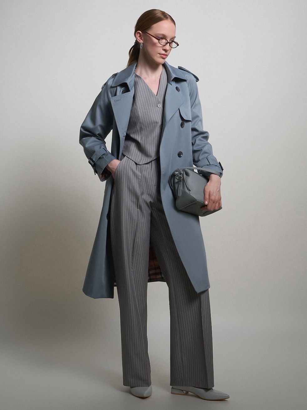 ТРЕНЧ ЖЕНСКИЙ, ГОЛУБОЙ