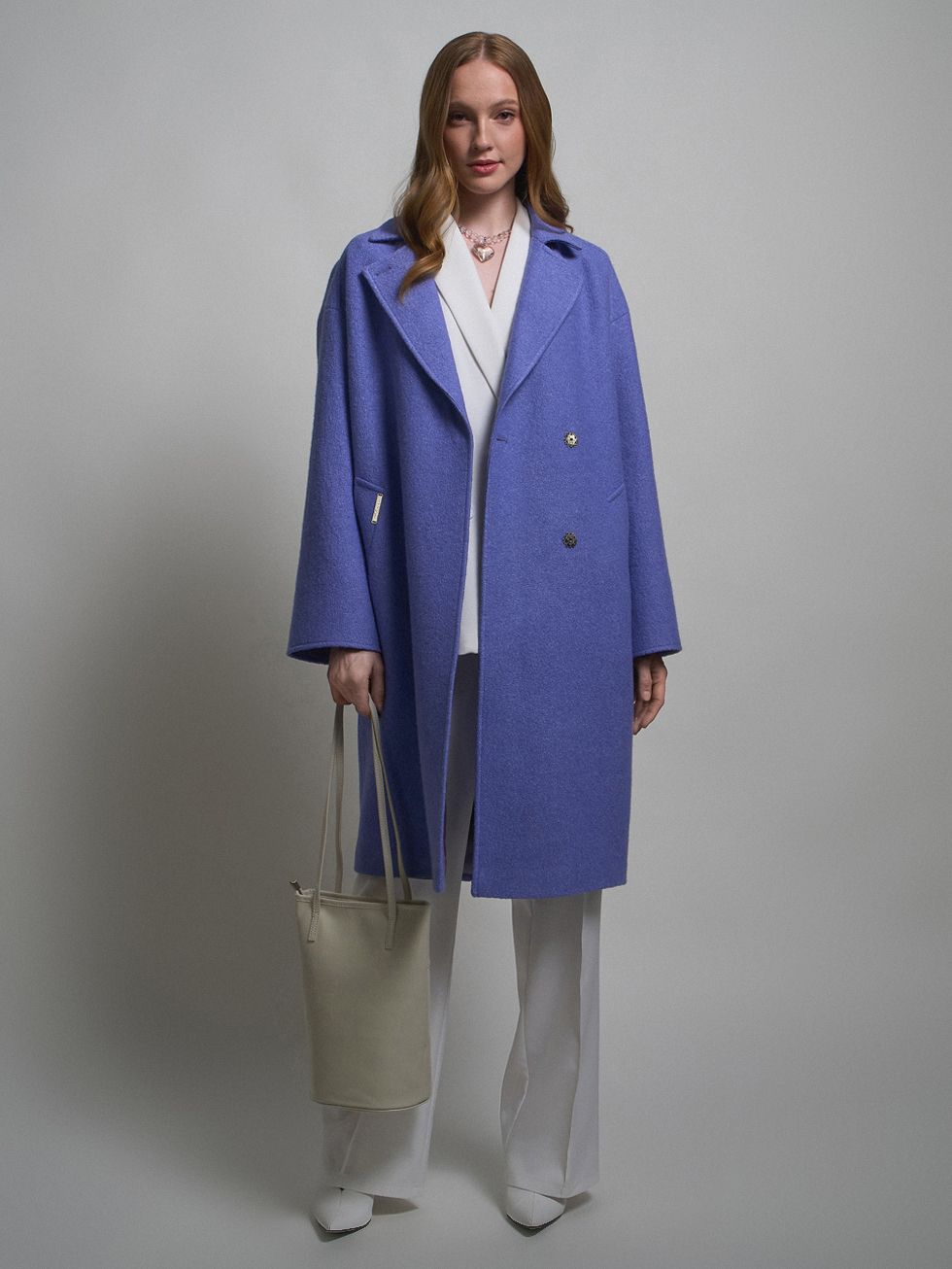 ТЕКСТИЛЬНОЕ ПАЛЬТО ЖЕНСКОЕ, ГОЛУБОЕ