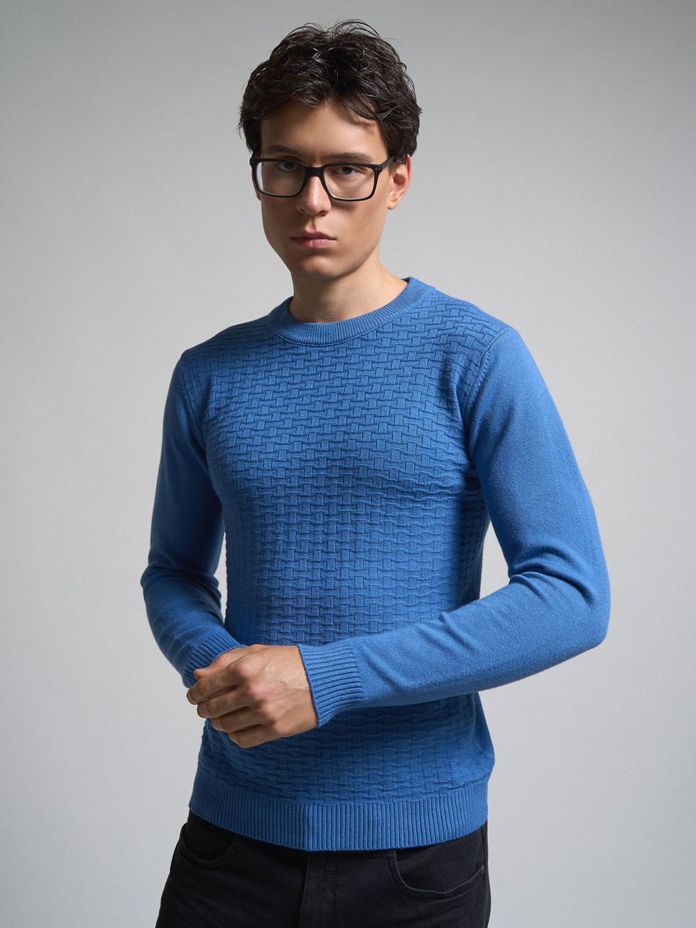 ДЖЕМПЕР МУЖСКОЙ, ГОЛУБОЙ