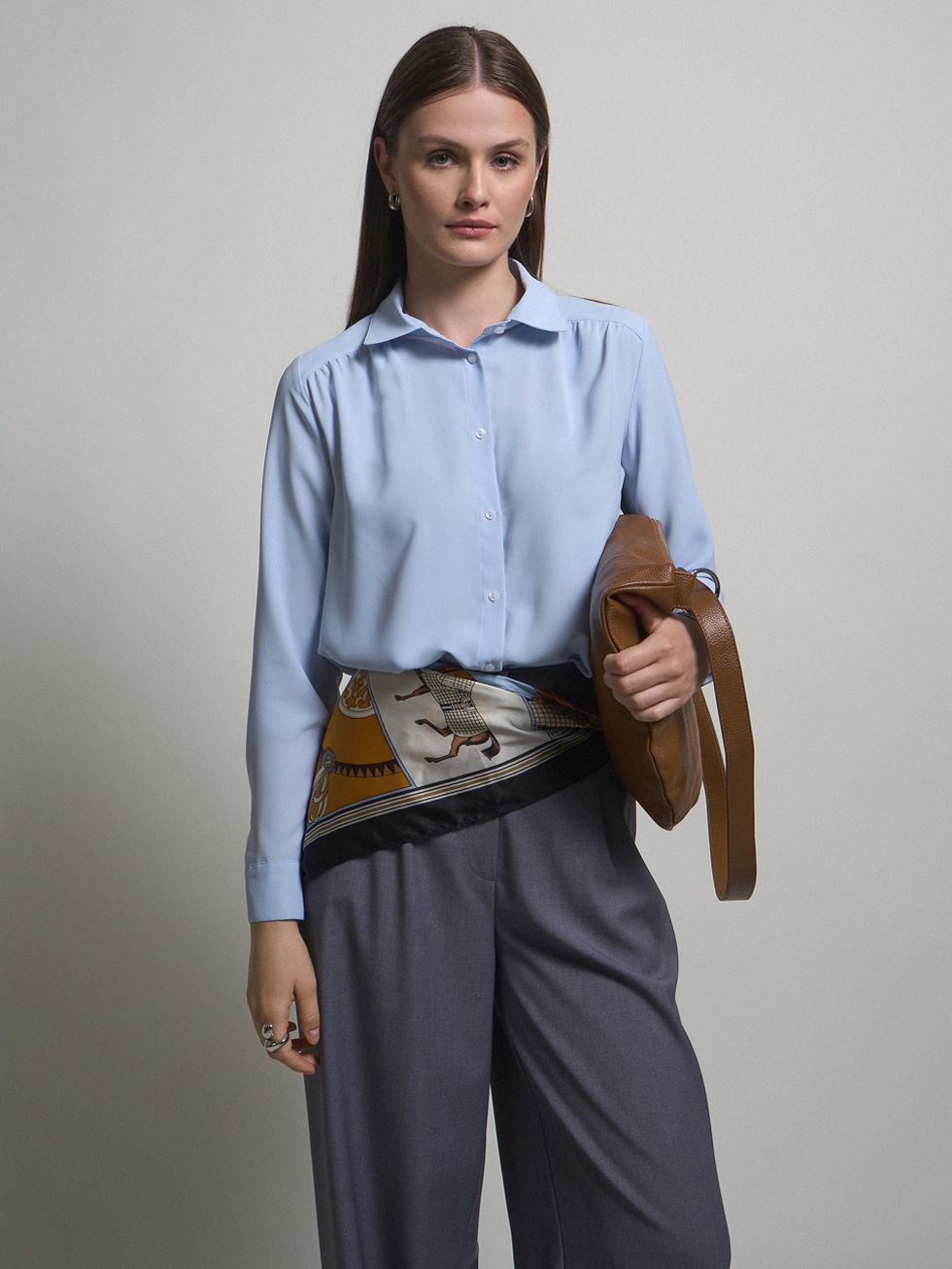 БЛУЗА ЖЕНСКАЯ, ГОЛУБАЯ