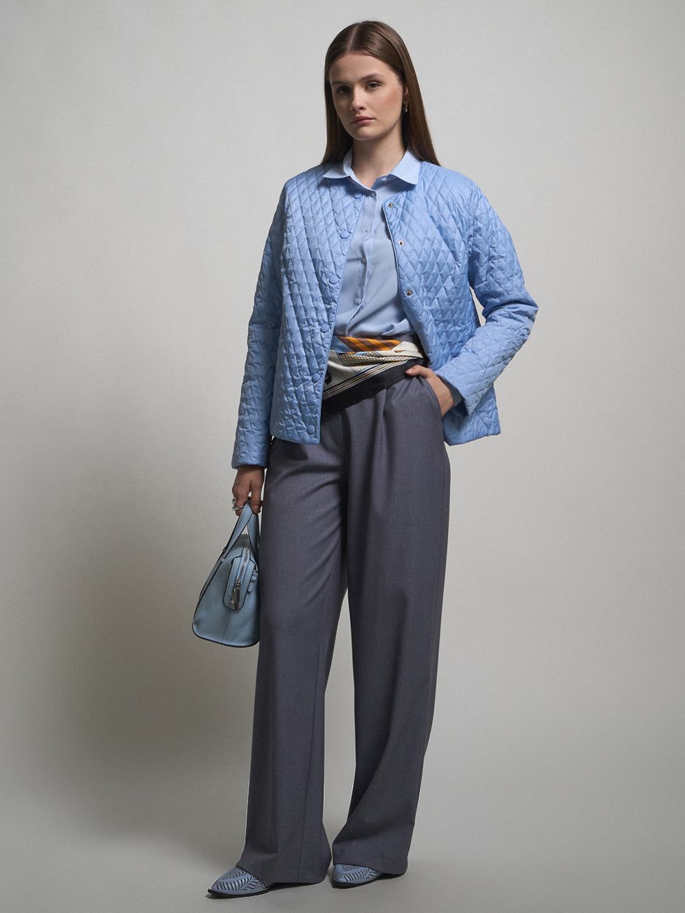 ТЕКСТИЛЬНАЯ КУРТКА ЖЕНСКАЯ, ГОЛУБАЯ