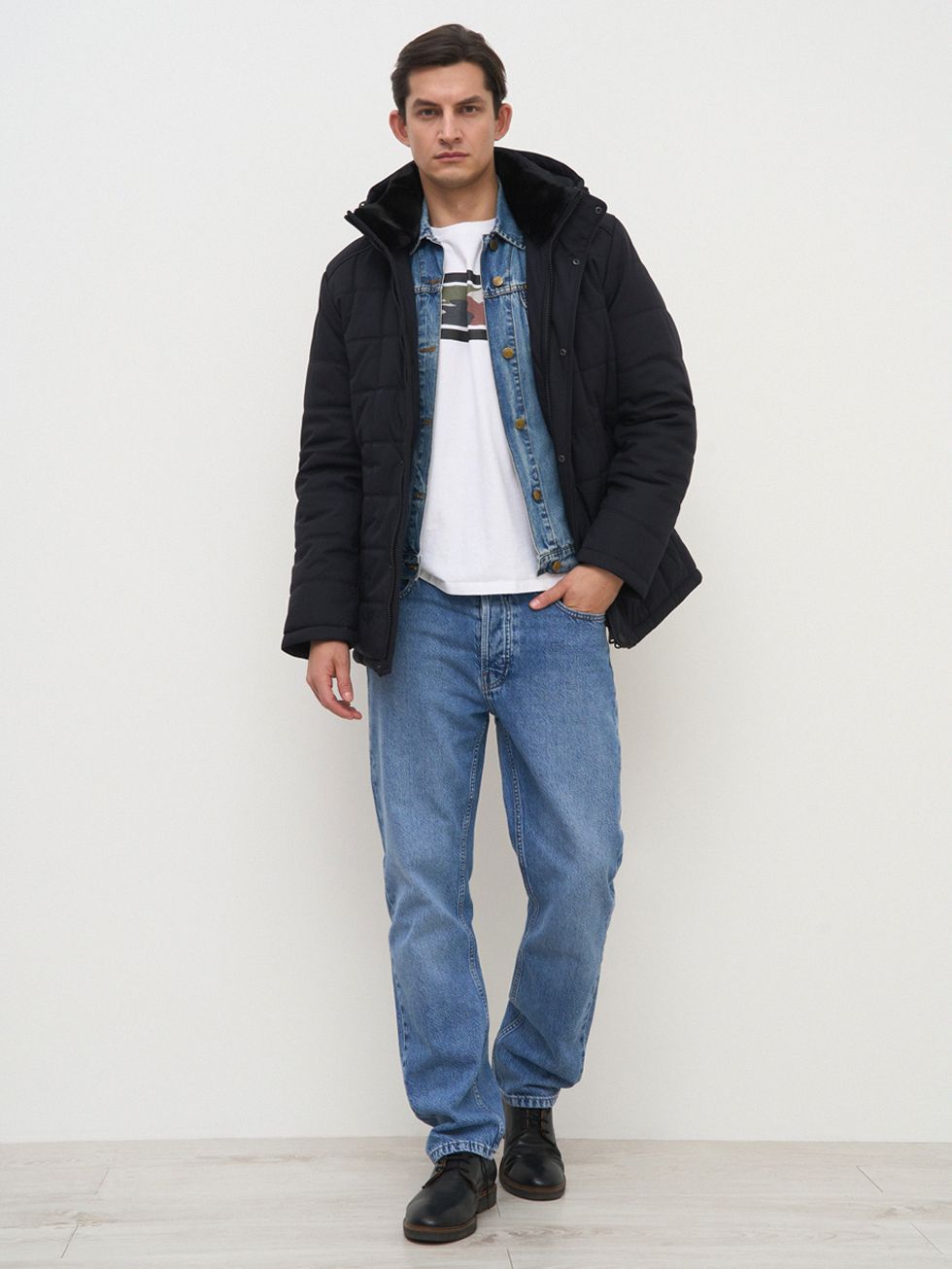 ПУХОВИК МУЖСКОЙ, ТЕМНО-СИНИЙ