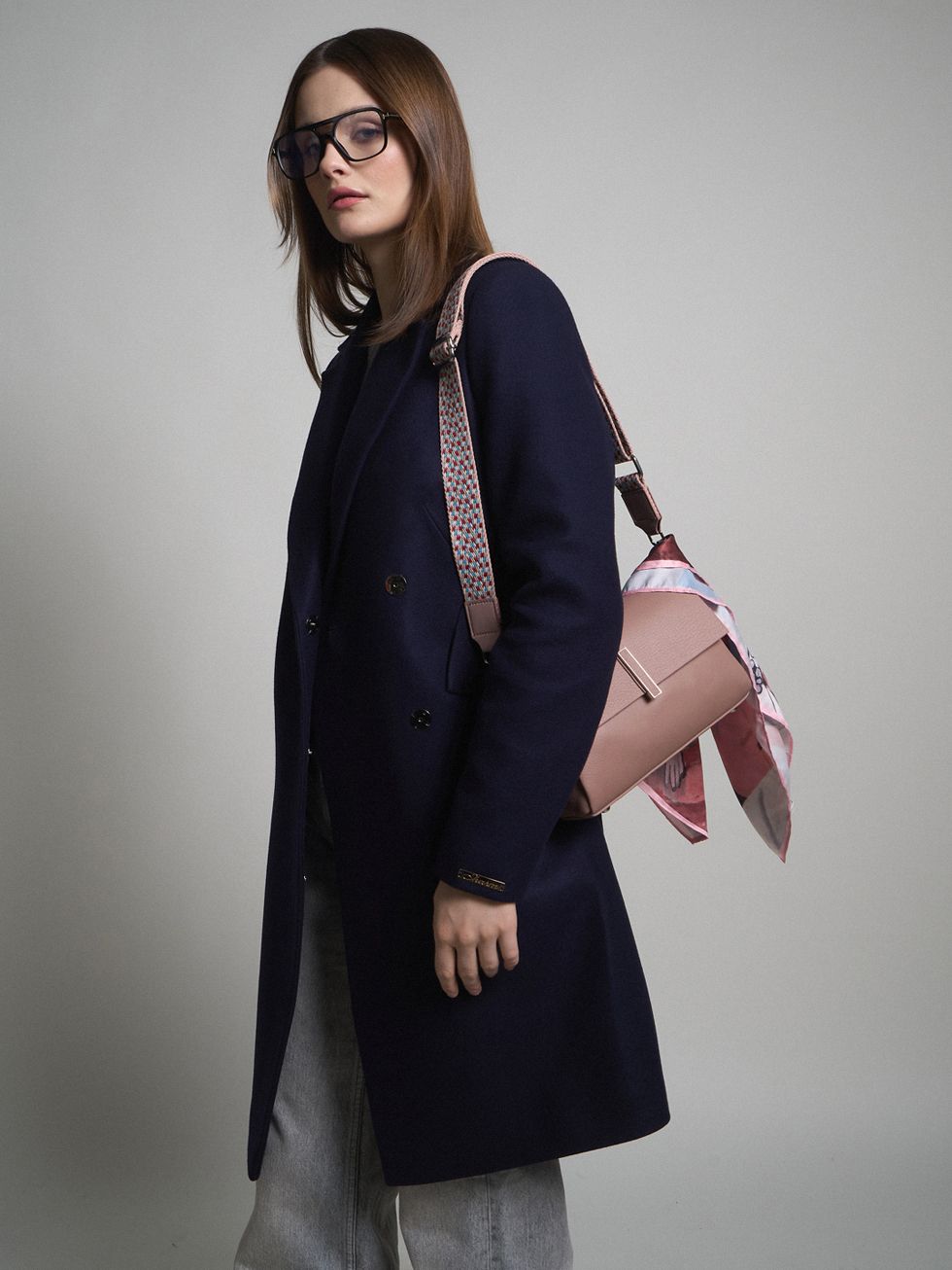 ТЕКСТИЛЬНОЕ ПАЛЬТО ЖЕНСКОЕ, ТЕМНО-СИНЕЕ