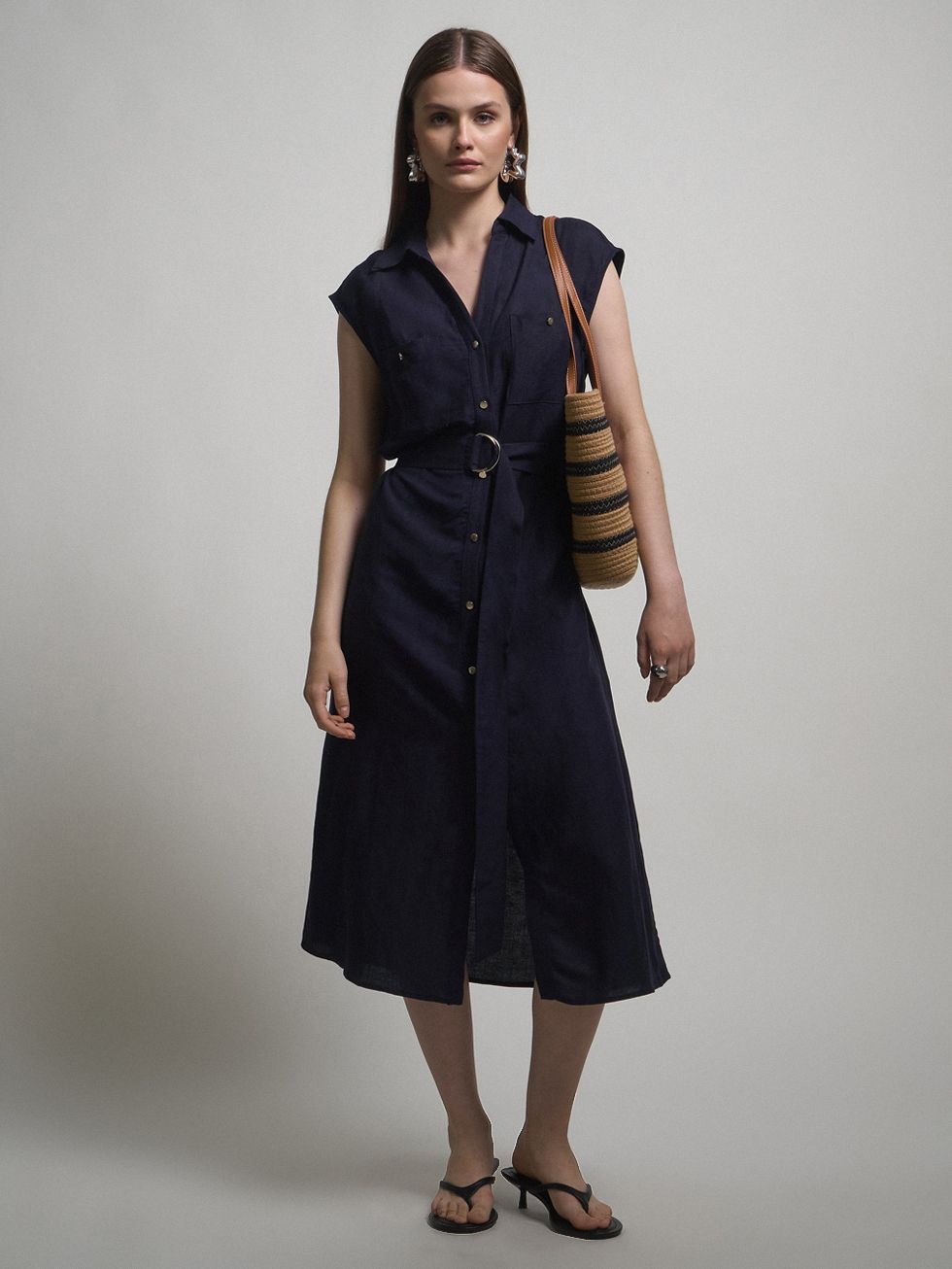 ПЛАТЬЕ ЖЕНСКОЕ, ТЕМНО-СИНЕЕ