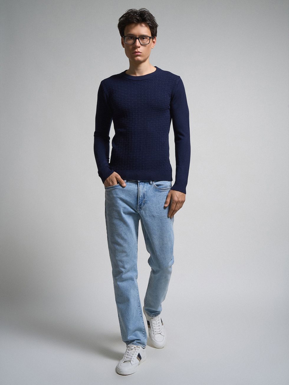 ДЖЕМПЕР МУЖСКОЙ, ТЕМНО-СИНИЙ