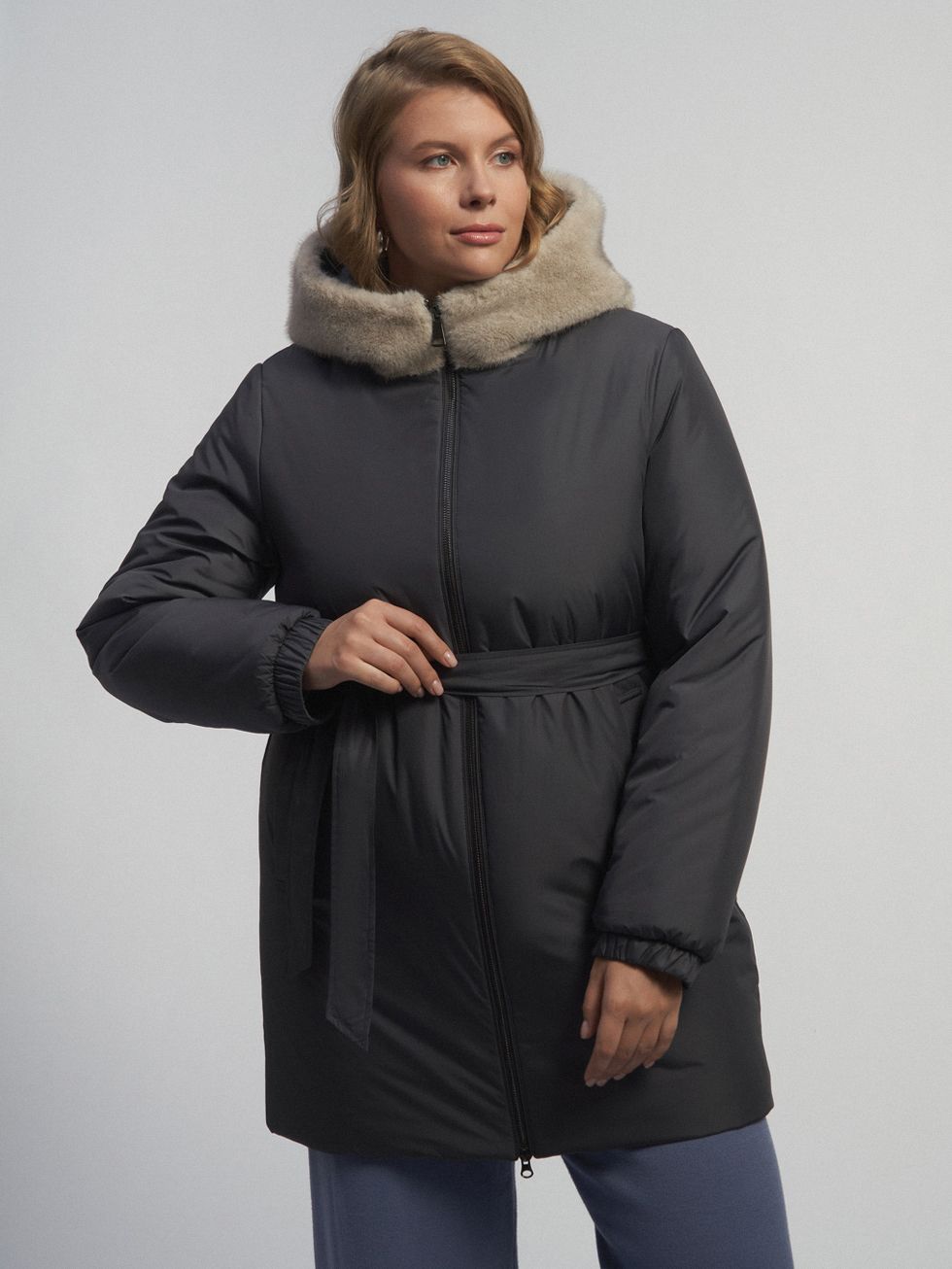 ПУХОВИК ЖЕНСКИЙ, ТЕМНО-СИНИЙ