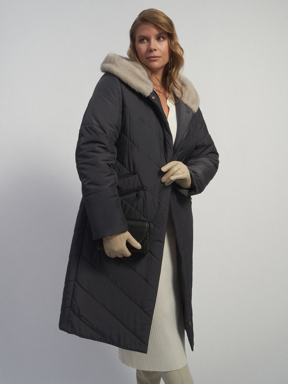 ПУХОВИК ЖЕНСКИЙ, ТЕМНО-СИНИЙ