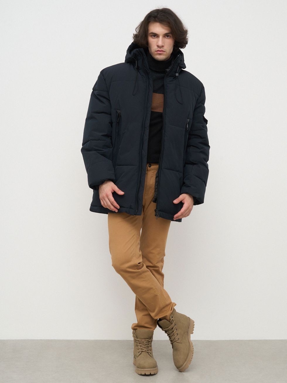 ПУХОВИК МУЖСКОЙ, ТЕМНО-СИНИЙ