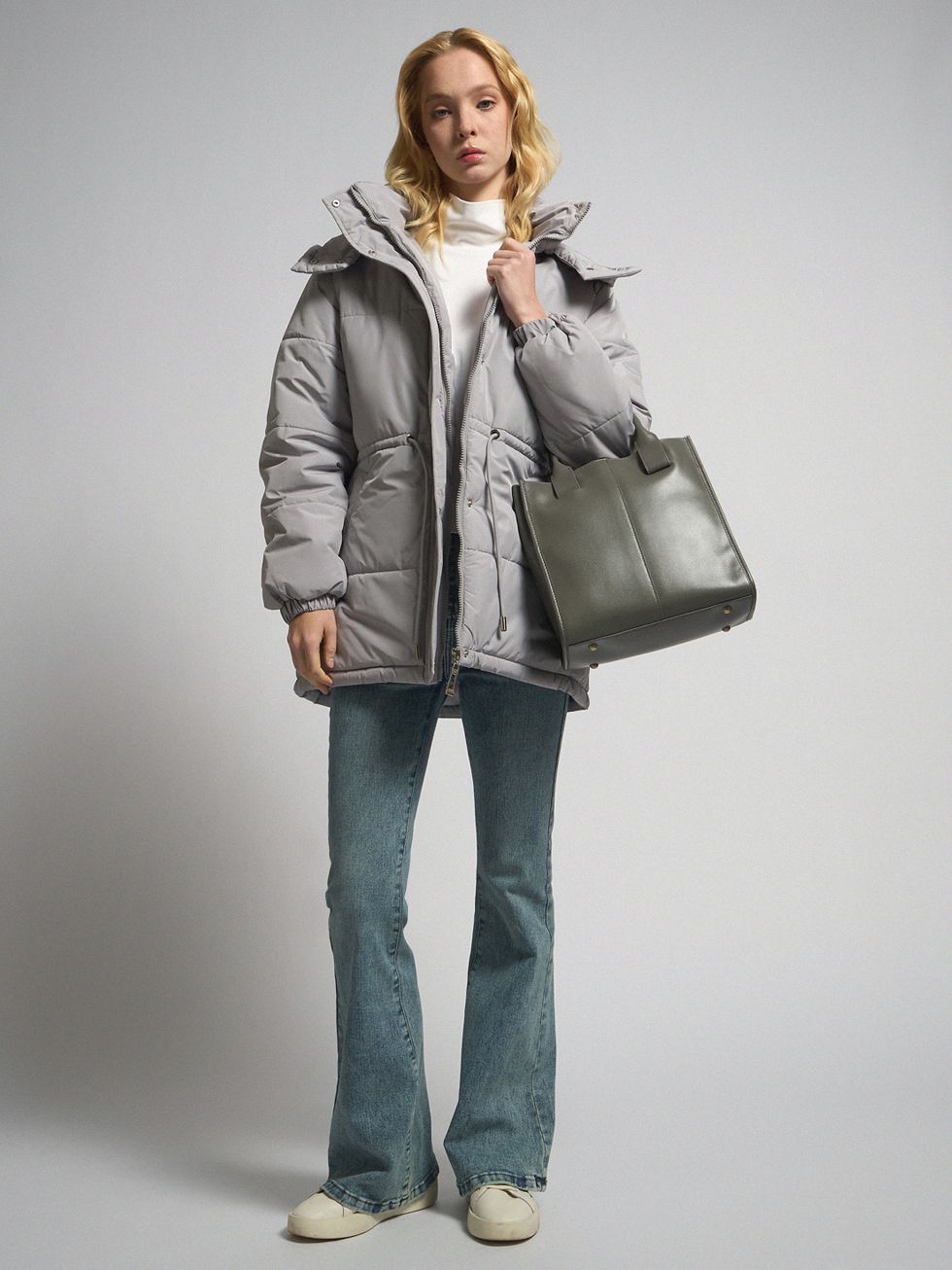 ПУХОВИК ЖЕНСКИЙ, СВЕТЛО-СЕРЫЙ