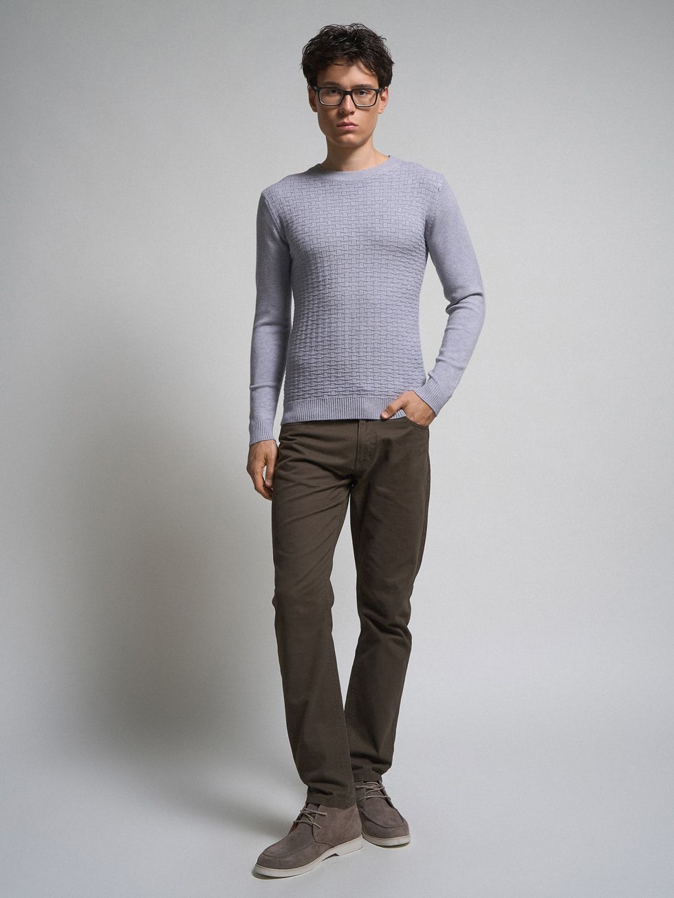 ДЖЕМПЕР МУЖСКОЙ, СВЕТЛО-СЕРЫЙ