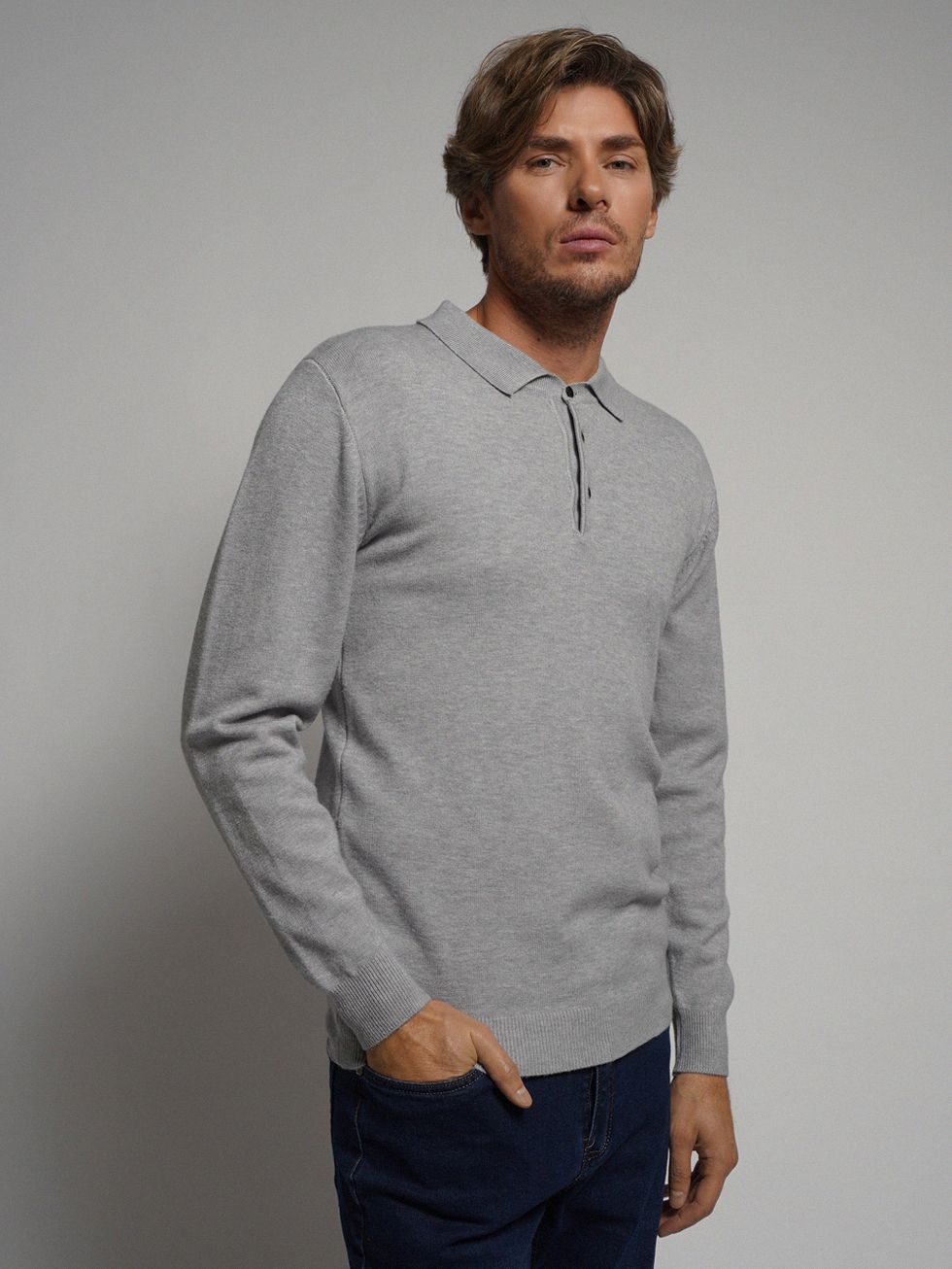 ДЖЕМПЕР МУЖСКОЙ, СВЕТЛО-СЕРЫЙ