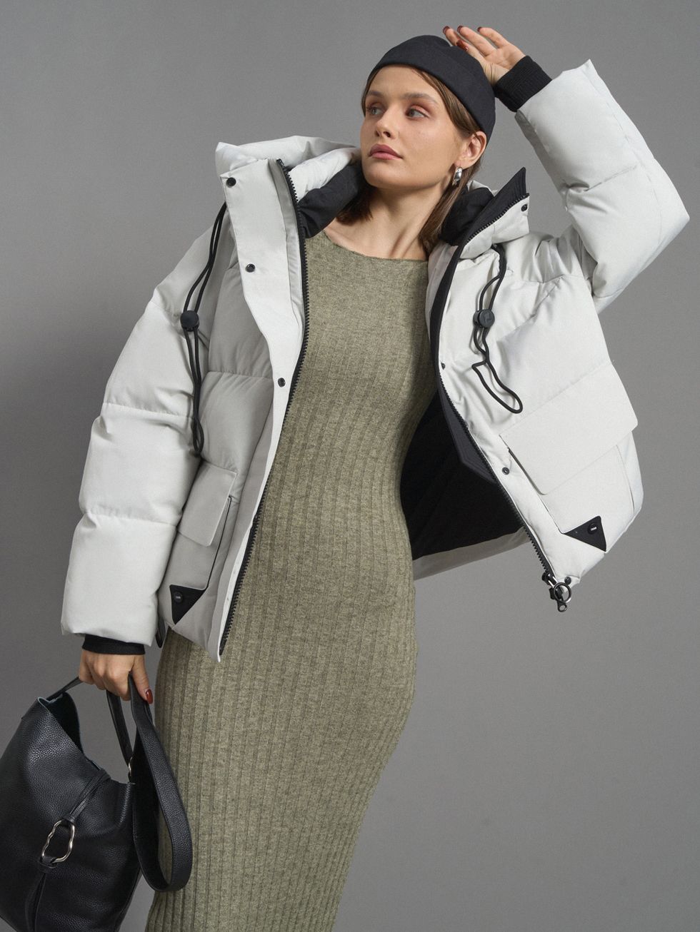 ПУХОВИК ЖЕНСКИЙ, СВЕТЛО-СЕРЫЙ