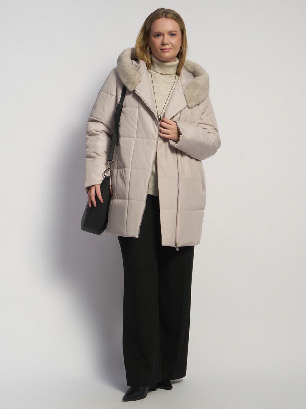 ПУХОВИК ЖЕНСКИЙ, СВЕТЛО-СЕРЫЙ