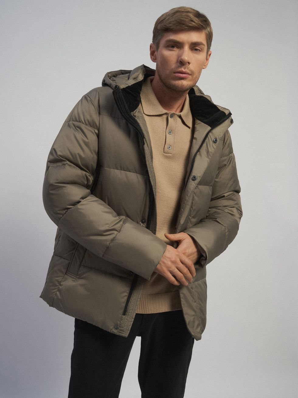 ПУХОВИК МУЖСКОЙ, СВЕТЛО-СЕРЫЙ