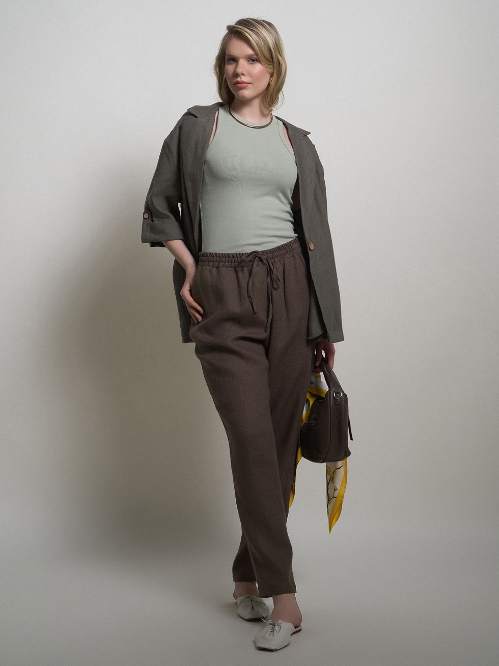 БРЮКИ ЖЕНСКИЕ, ТЕМНО-СЕРЫЕ