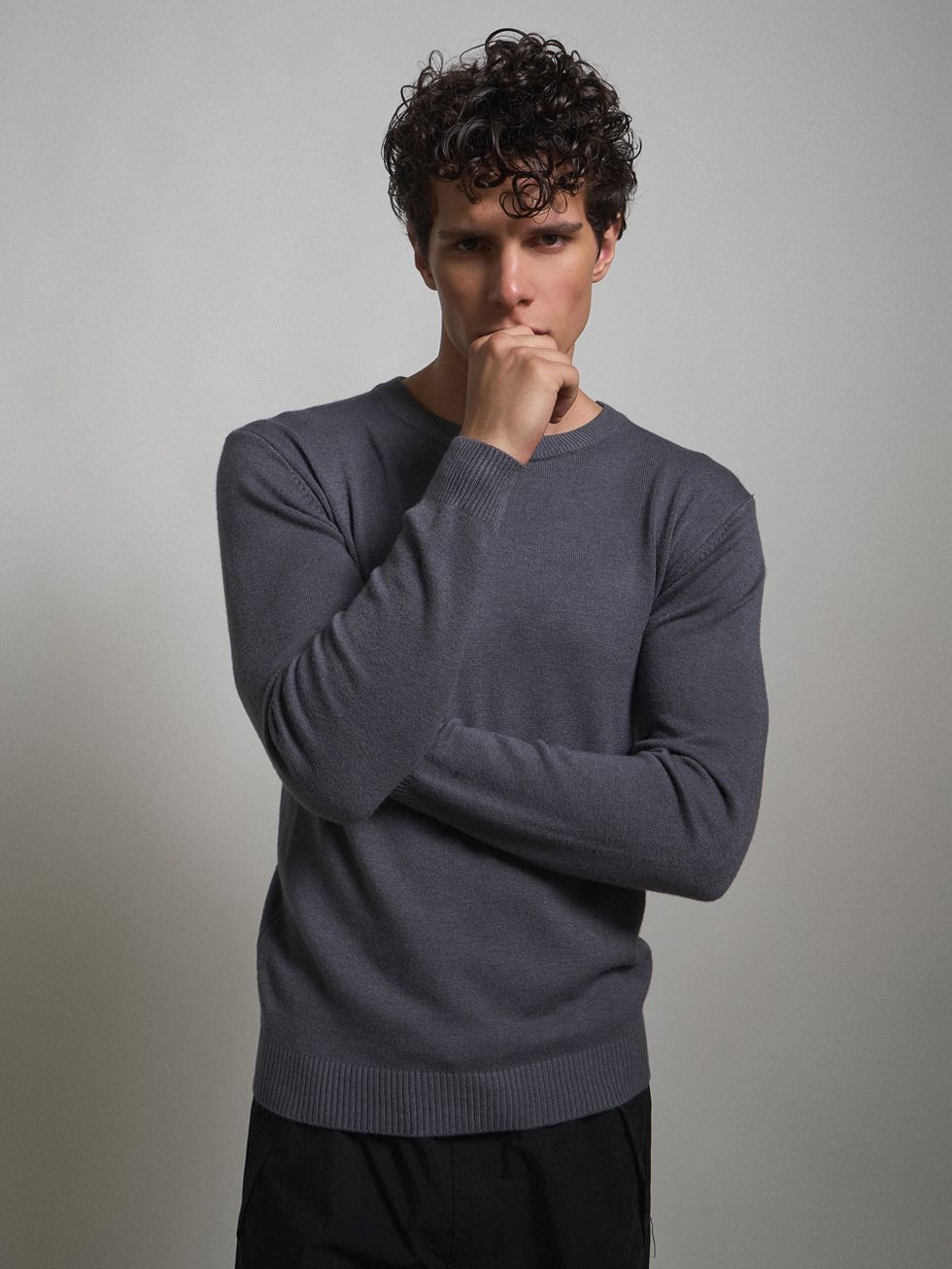 ДЖЕМПЕР МУЖСКОЙ, ТЕМНО-СЕРЫЙ
