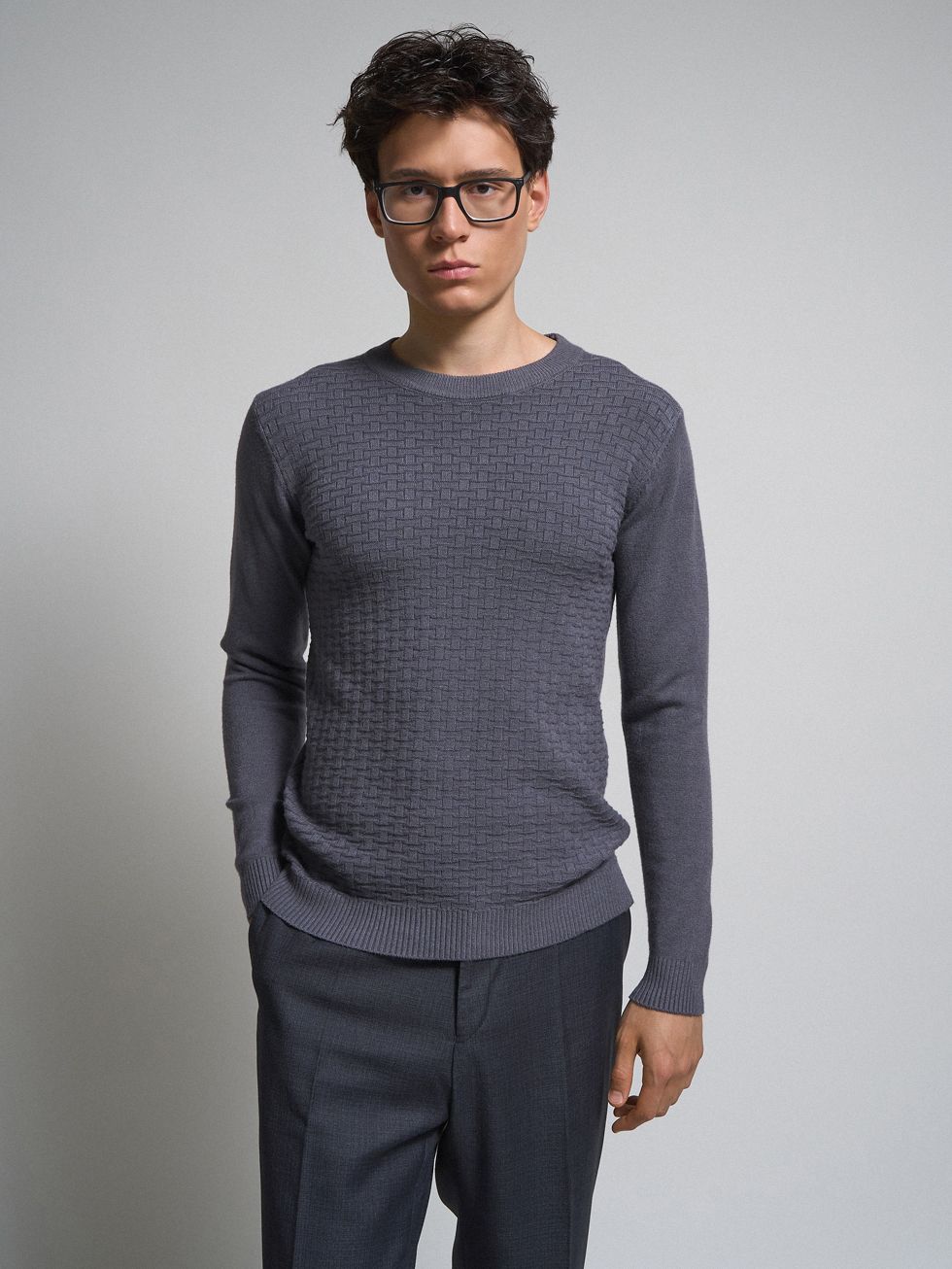 ДЖЕМПЕР МУЖСКОЙ, ТЕМНО-СЕРЫЙ