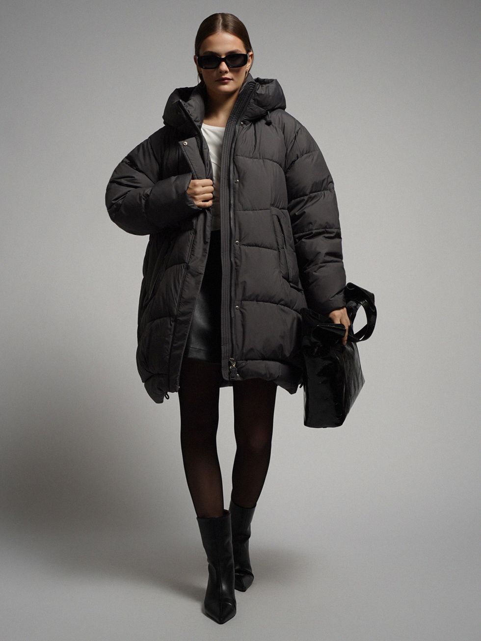 ПУХОВИК ЖЕНСКИЙ, ТЕМНО-СЕРЫЙ