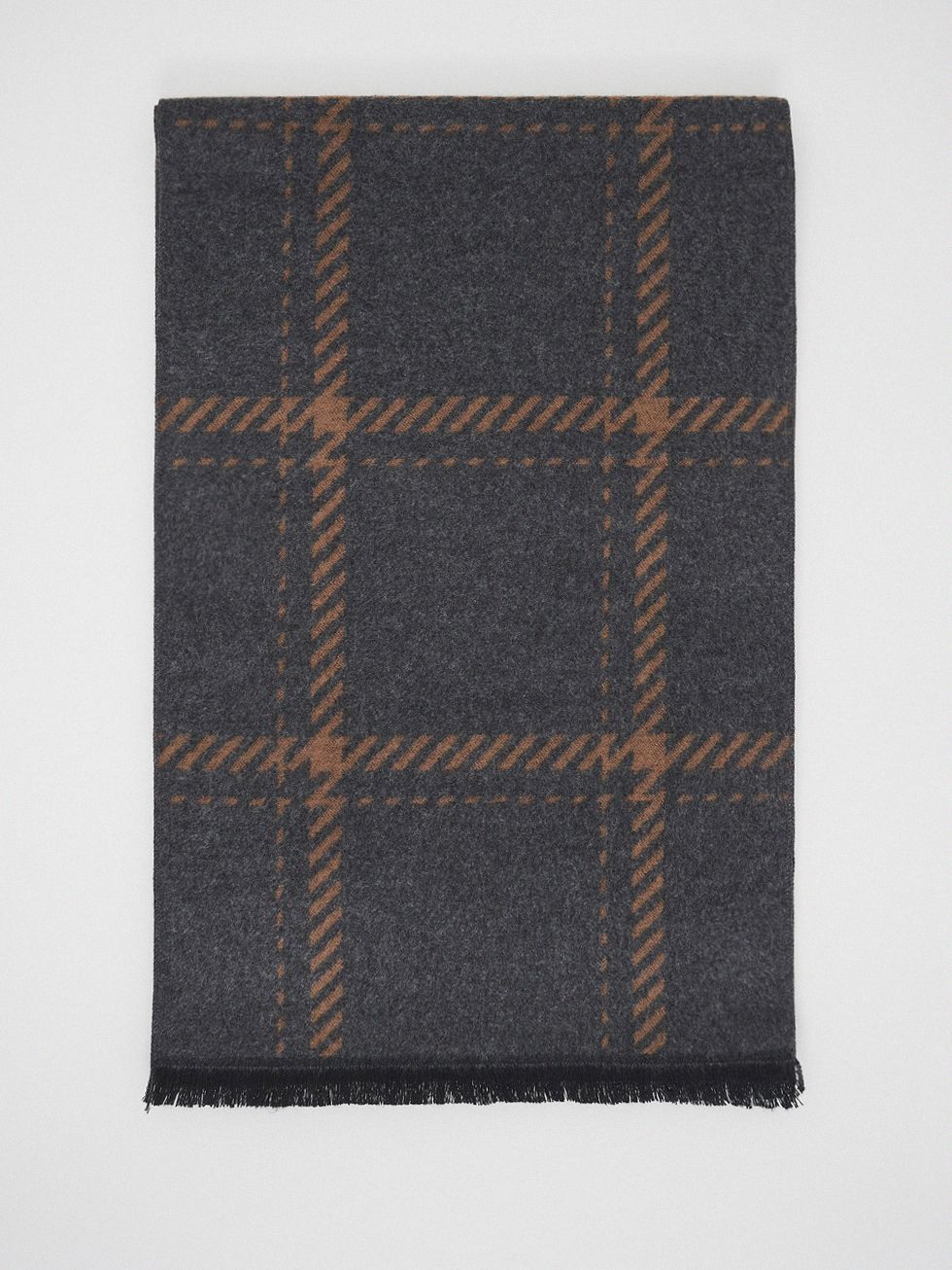 ШАРФ МУЖСКОЙ, ТЕМНО-СЕРЫЙ