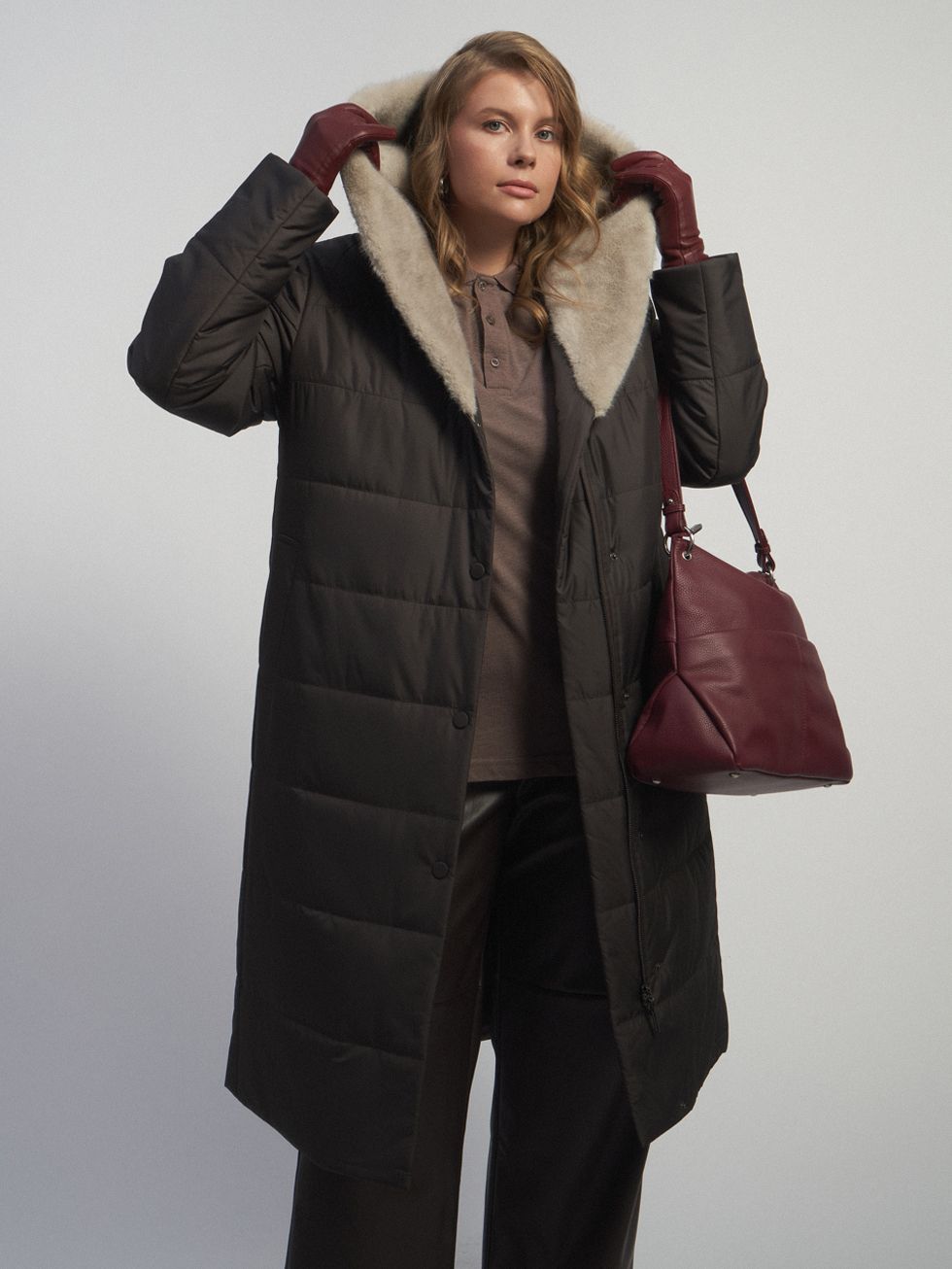 ПУХОВИК ЖЕНСКИЙ, ТЕМНО-СЕРЫЙ