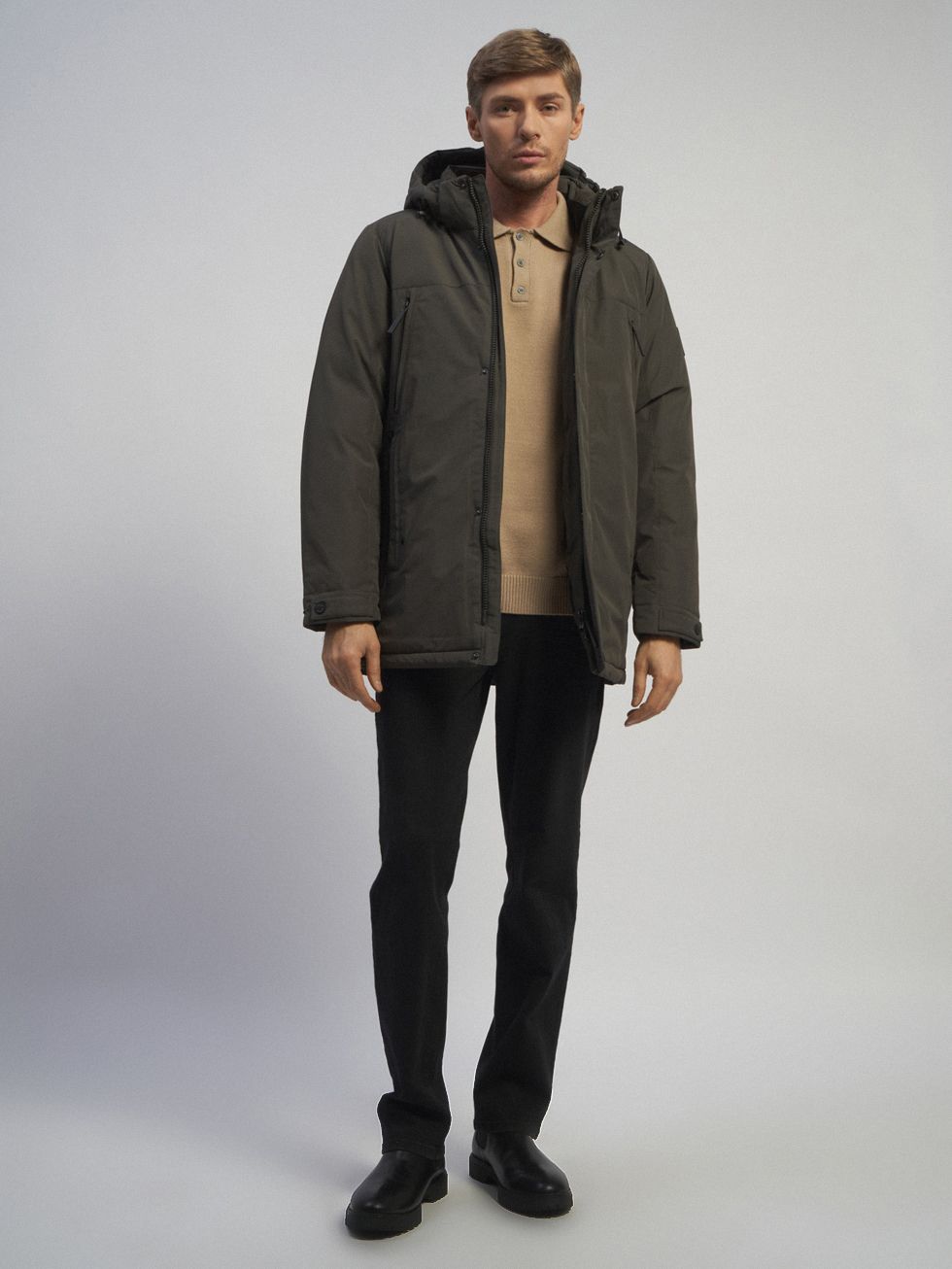 ПАРКА МУЖСКАЯ, ТЕМНО-СЕРАЯ