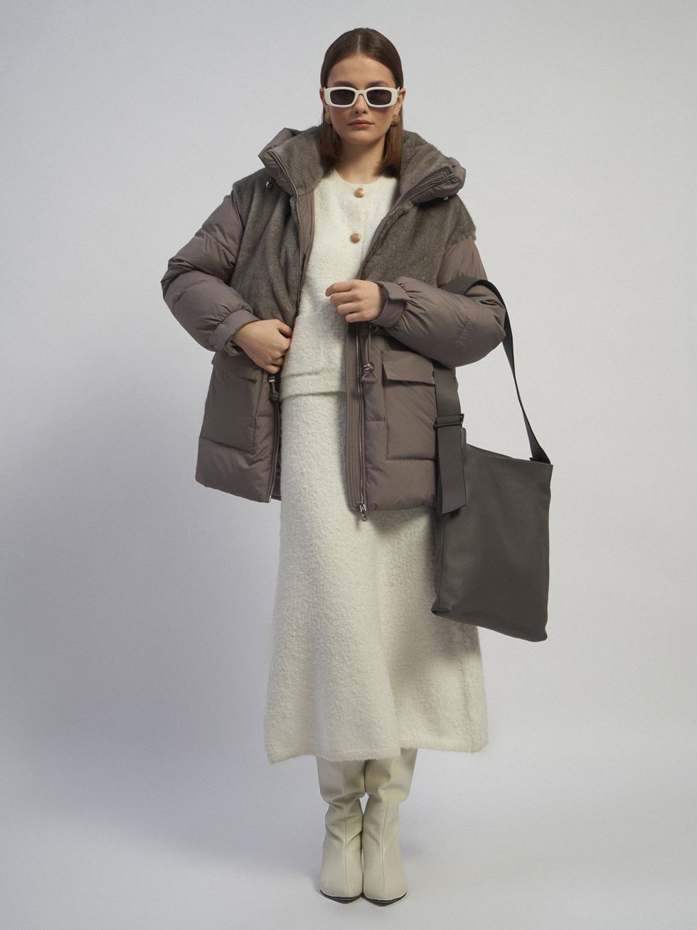 ПУХОВИК ЖЕНСКИЙ, ТЕМНО-СЕРЫЙ